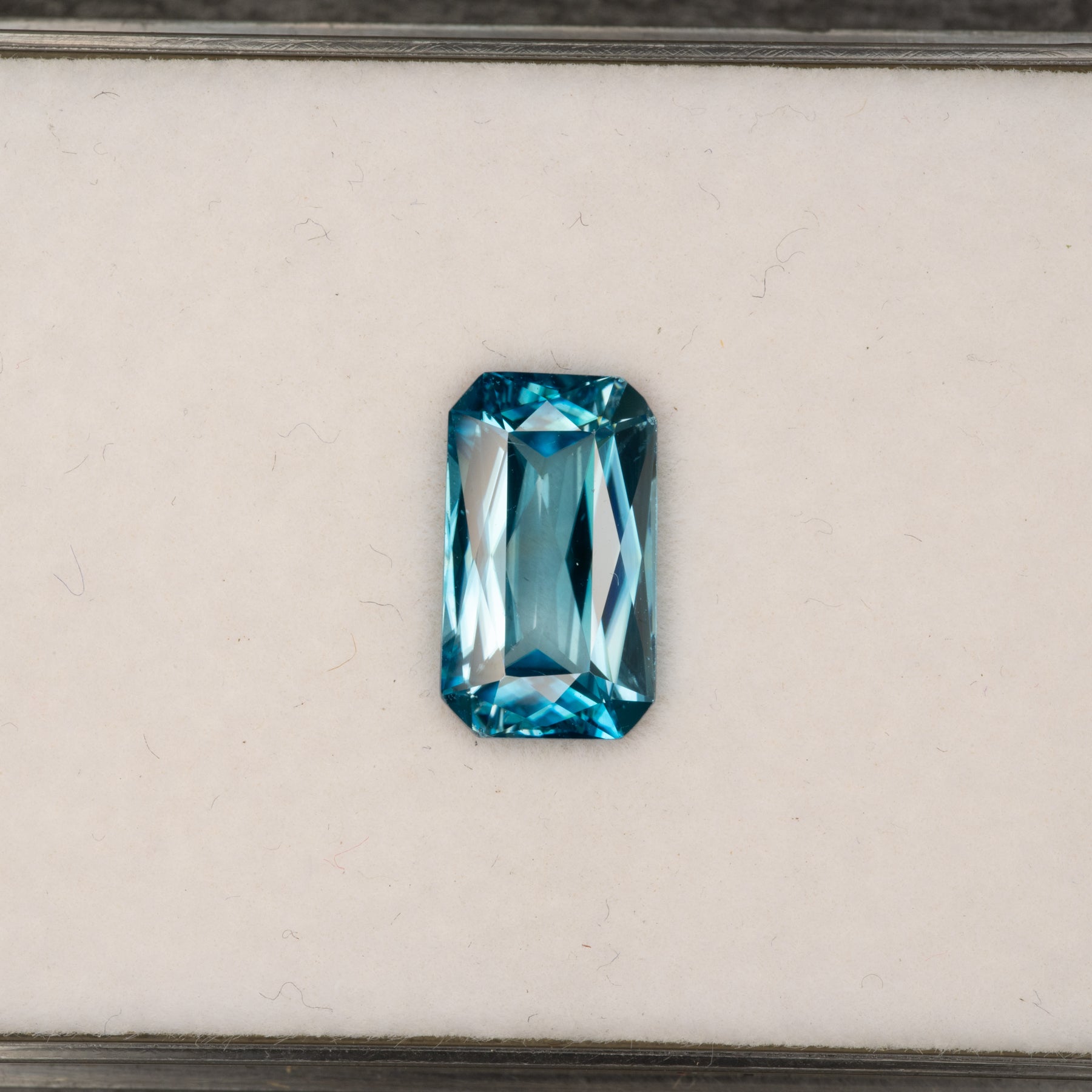 natural cambodian blue zircon emerald cut loose gemstone