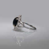 4Ct Star Sapphire Ring with Earth-Mined Diamond Accents in Solid 14K Gold – 10x8mm Bold Statement Gemstone Ring for Engagement or Fine Jewelry