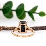 Apsara 14K Yellow Gold Indicolite Tourmaline Diamond Ring | EM 10x7mm