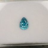 Natural Cambodian Blue Zircon Pear Shape 9.6x6.9x6.1mm 3.93ct Loose Gemstone