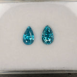 Natural Cambodian Blue Zircon Pear Shape 9.3x5.9x6.1mm 3.3ct Loose Gemstone