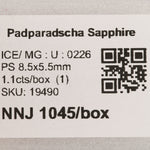 1.1 carat natural padparadscha sapphire pear 8.5x5.5mm loose gemstone – view 2