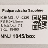 1.1 carat natural padparadscha sapphire pear 8.5x5.5mm loose gemstone – view 2