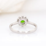Aiko 14K White Gold Demantoid and Diamond Ring | Round 5mm