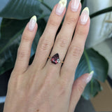 3.7Ct Rubellite Tourmaline Ring with Earth Mined Diamond Accents in Solid 14K Gold – Pear Cut 13x8mm Fine Jewelry Ring