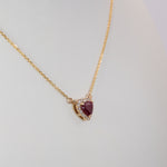 14K yellow gold mozambique ruby necklace