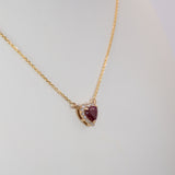 14K yellow gold mozambique ruby necklace
