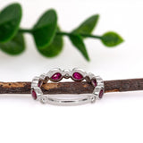 Sejal 14K White Gold Ruby and Diamond Ring
