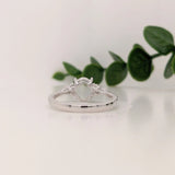 Gigi 14k Solid Gold Ring Setting  W Natural Diamond Accents | Oval 7x5mm 8x6mm 9x7mm 10x8mm