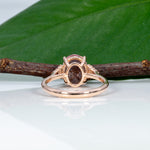 14K rose gold Cor de Rosa morganite ring with diamond accents