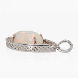 Ivanka Solid 14K Gold Ethiopian Opal & Natural Diamond Accent Pendant, 16x9.5mm