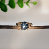 2.3ct Star Sapphire Ring w Natural Diamond Accents in Solid 14K Gold | OV 10x8mm