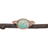 2ct Opal Ring w Natural Diamond Accents in Solid 14K Yellow Gold | OV 10x8mm