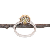 2.3ct Sphene Ring w Natural Diamond Halo and Milgrain Details in Solid 14K Gold