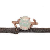 1.7ct Ethiopian Opal Nature Inspired Ring w Natural Diamonds in 14K Rose Gold