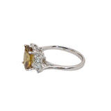 2.4ct Sphene Ring w Natural Diamond Accents in Solid 14K White Gold | OV 9x7mm