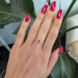 14K yellow gold padparadscha sapphire ring with diamond accents