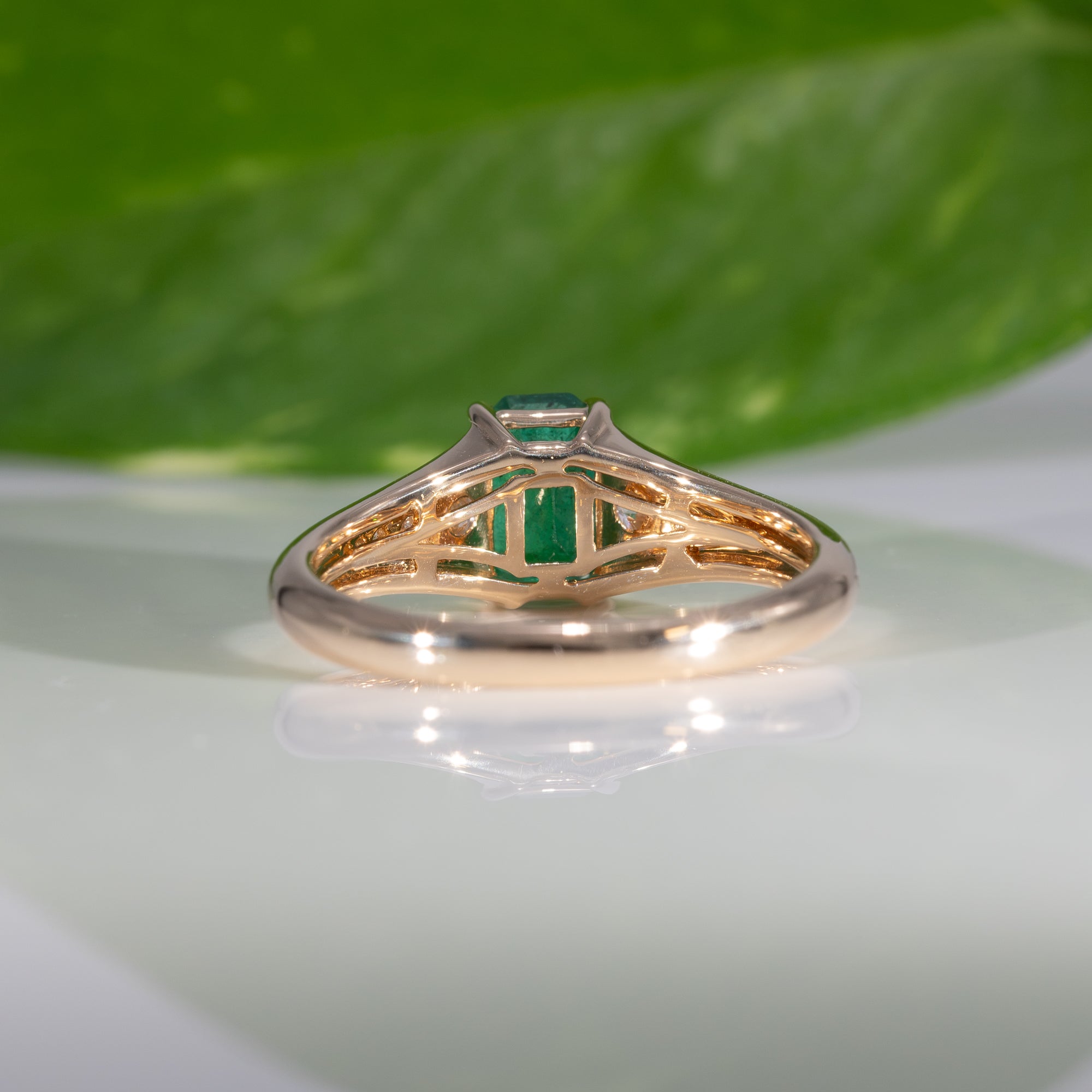 14K Yellow Gold Zambian Emerald Ring