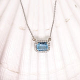 Lovely Pendant Necklace Setting W Natural Diamonds Halo in 14K Solid Gold | Customizable