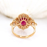 Eliora 14K Yellow Gold Madagascar Ruby and Diamond Ring | OV 10x8mm