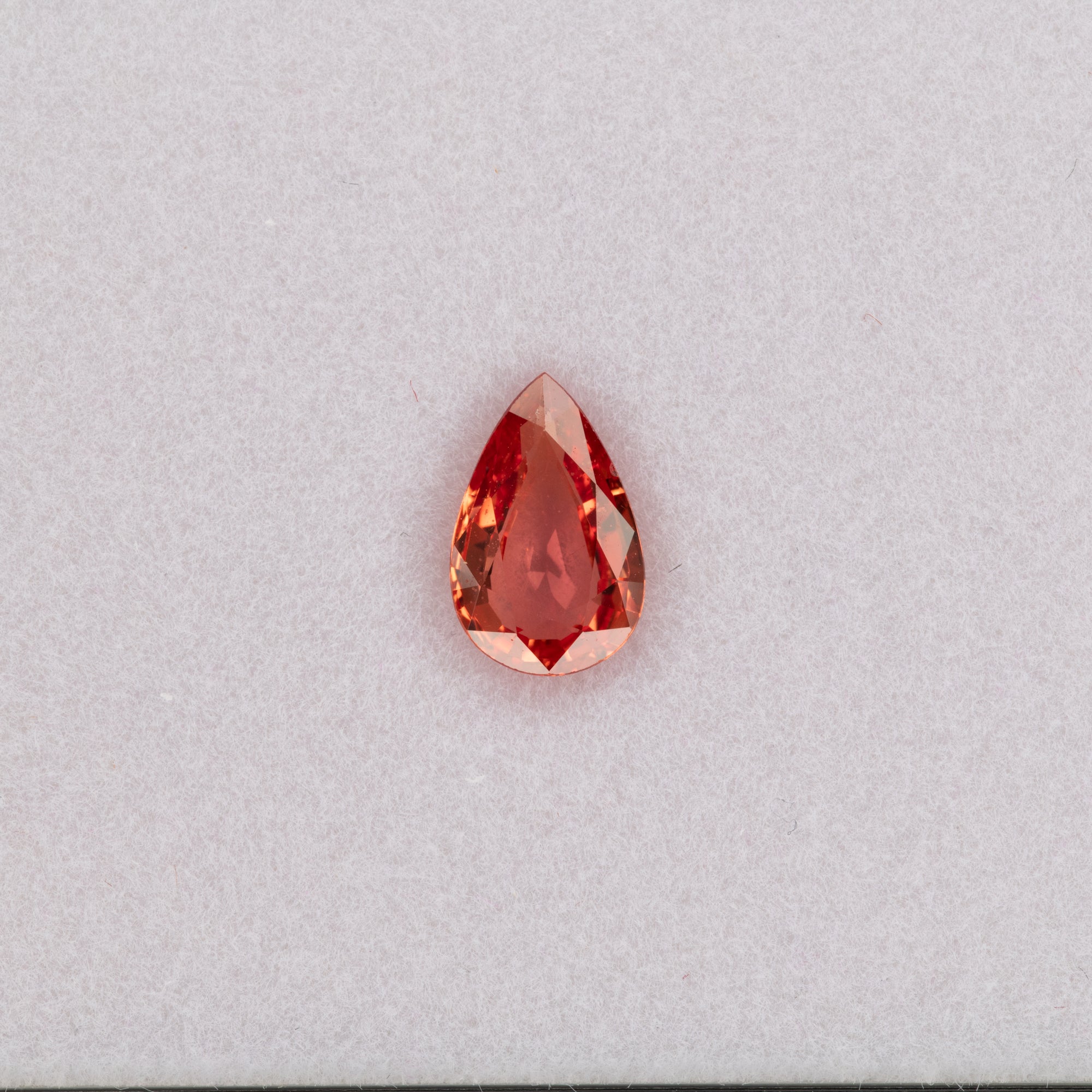 1.1 carat natural padparadscha sapphire, pear 8.5x5.5mm pink-orange loose gemstone