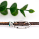 Eve 14K White Gold Afghani Paraiba Color Tourmaline Diamond Ring | EM 5x3mm