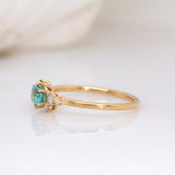 Kavya 14K Yellow Gold Afghan Paraiba Color Tourmaline Diamond Ring | 4.8mm