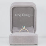 10K white gold blue zircon estate ring