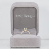 10K white gold blue zircon estate ring