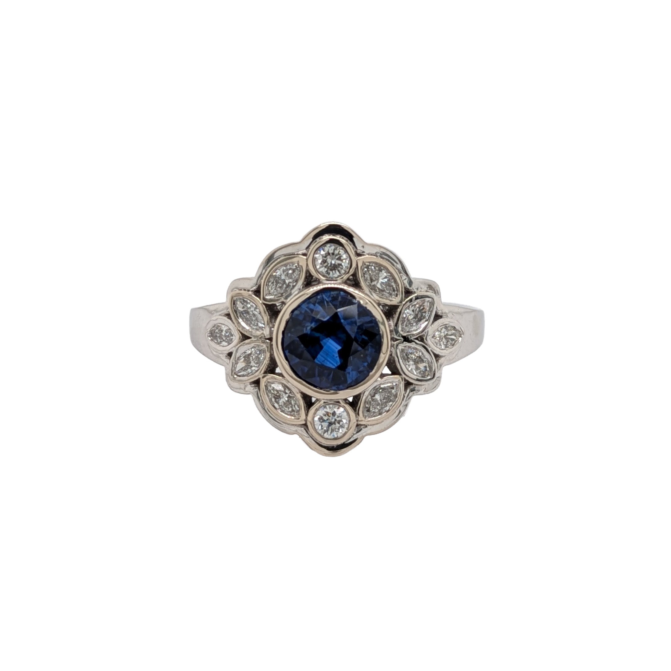 AJR592 RD 7mm + Ceylon Sapphire (H) 2.13cts - 14KW