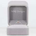 14K white gold padparadscha sapphire ring