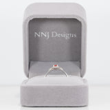 14K white gold padparadscha sapphire ring