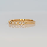Diamond Band with Milgrain Detailing in Solid 14K Gold – Round Minimalist Fine Jewelry Wedding Band