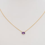 14K Yellow Gold Amethyst Necklace