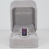 14K white gold bi-color tourmaline ring