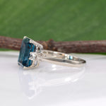 10K yellow gold London blue topaz estate ring with diamonds