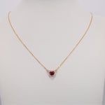 14K yellow gold mozambique ruby necklace