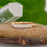 Marquise and Round Diamond Band in Solid 14k White, Yellow or Rose Gold