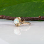 14K yellow gold Ethiopian opal cabochon ring