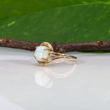 14K yellow gold Ethiopian opal cabochon ring