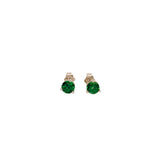 14K Solid Gold Tsavorite Solitaire Stud Earrings | Round 5mm