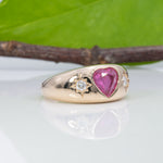 14K yellow gold pink sapphire ring