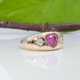 14K yellow gold pink sapphire ring