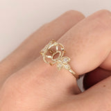 Beautiful Ring Setting W Marquise Diamond Accents in 14k Solid Gold | Oval | Customizable