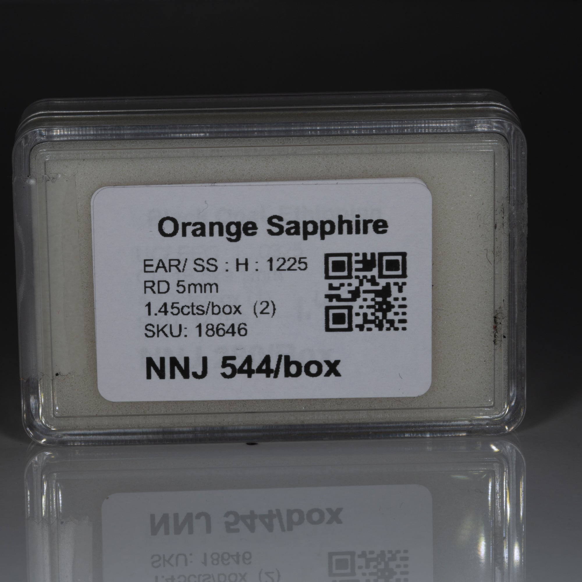 0.69 carat natural Ceylon orange sapphire round 5mm loose gemstone – view 5