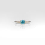10K white gold blue zircon estate ring