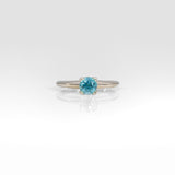 10K white gold blue zircon estate ring