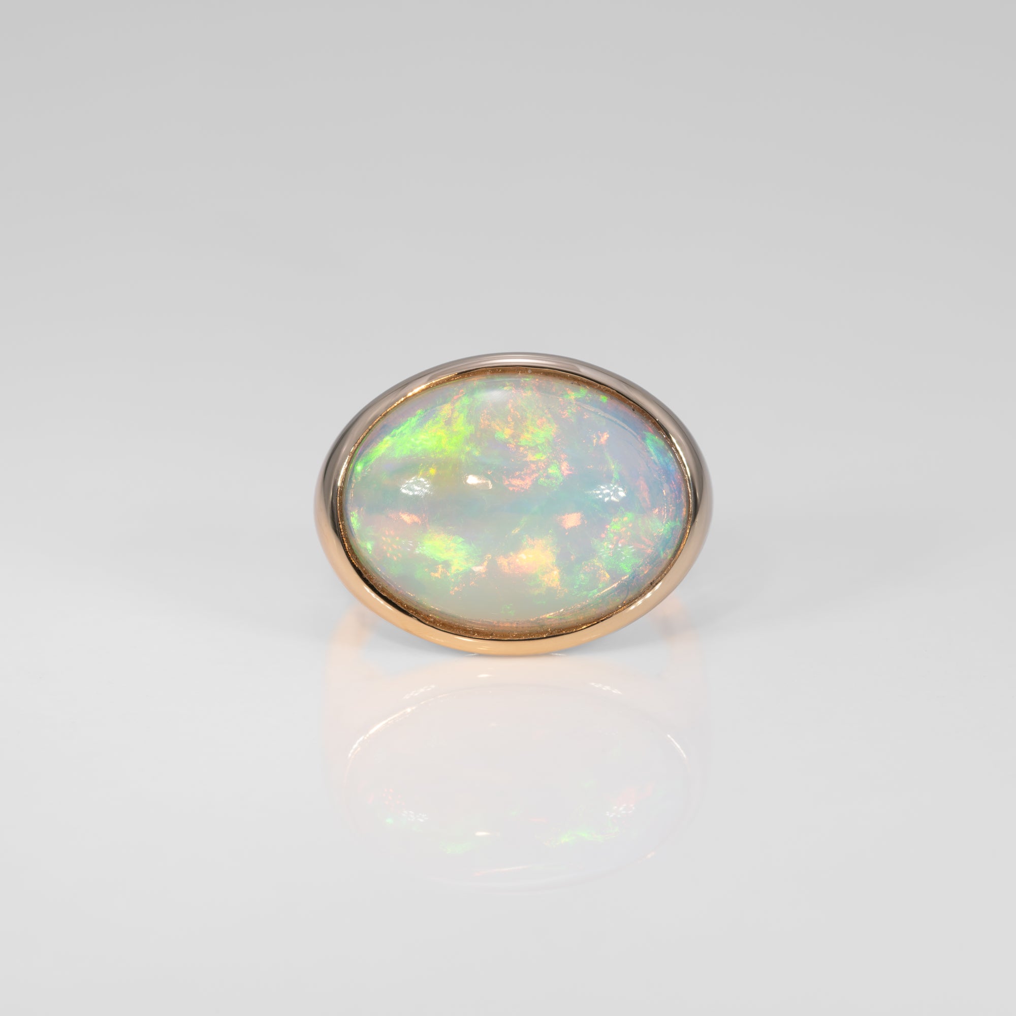 14K yellow gold ethiopian opal ring