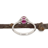 Ainsley Solid 14k Gold Mozambique Ruby Ring with Natural Diamonds Accents, Oval 7x5mm