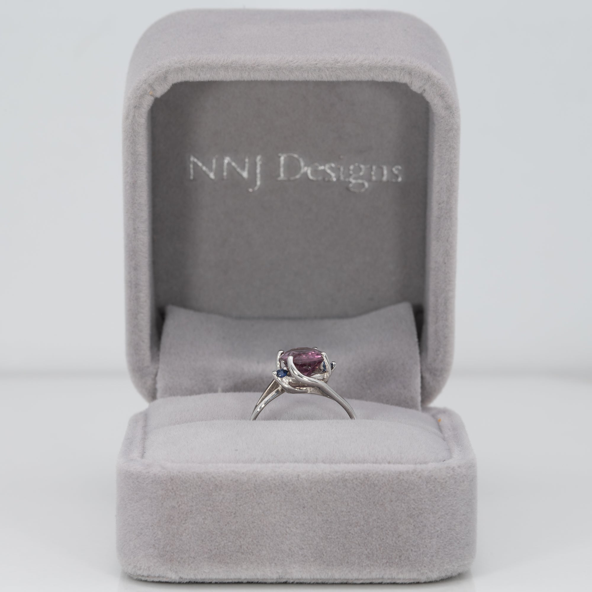 14K white gold bi-color tourmaline ring
